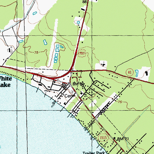 Topographic Map of Carroll Cemetery, NC