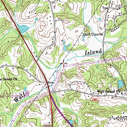 Topographic Map of Carroll Creek, NC