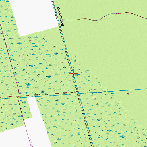 Topographic Map of Carters Canal, NC