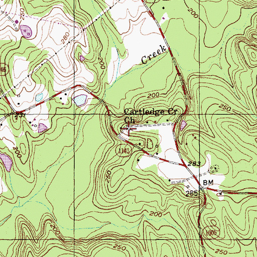 Topographic Map of Cartledge Creek Church, NC