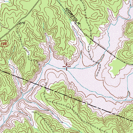 Topographic Map of Cary Branch, NC