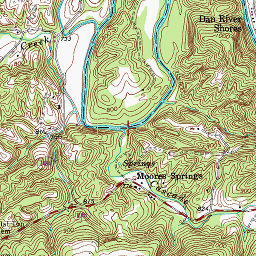 Topographic Map of Cascade Creek, NC