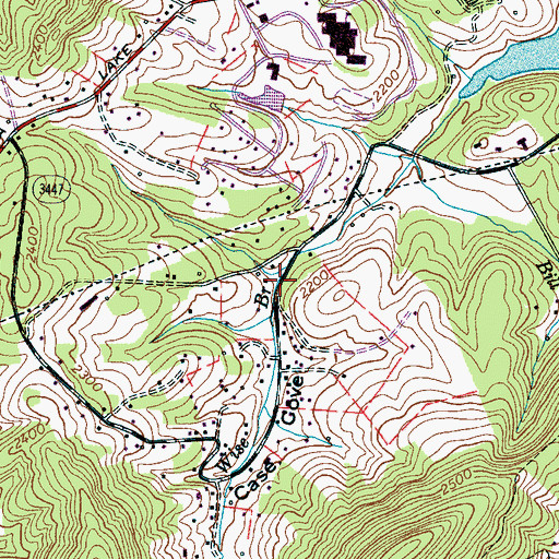 Topographic Map of Case Cove, NC