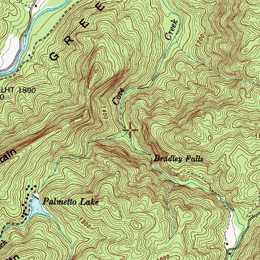 Topographic Map of Casey Branch, NC