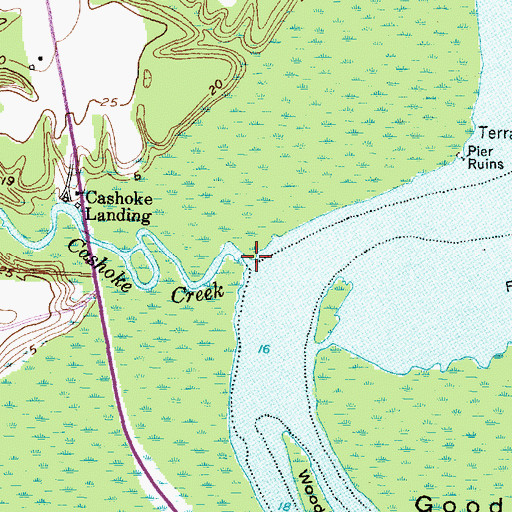 Topographic Map of Cashoke Creek, NC