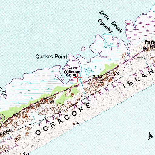 Topographic Map of Cass Williams Camp, NC