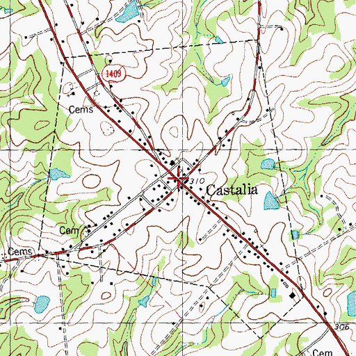 Topographic Map of Castalia, NC