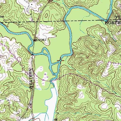 Topographic Map of Castle Creek, NC