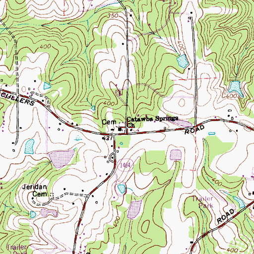 Topographic Map of Catawba Springs Church, NC