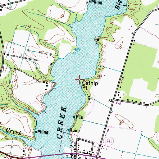 Topographic Map of Catnip Point, NC