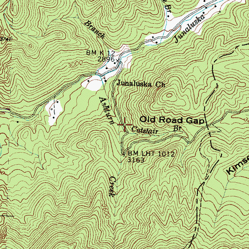 Topographic Map of Catstair Branch, NC