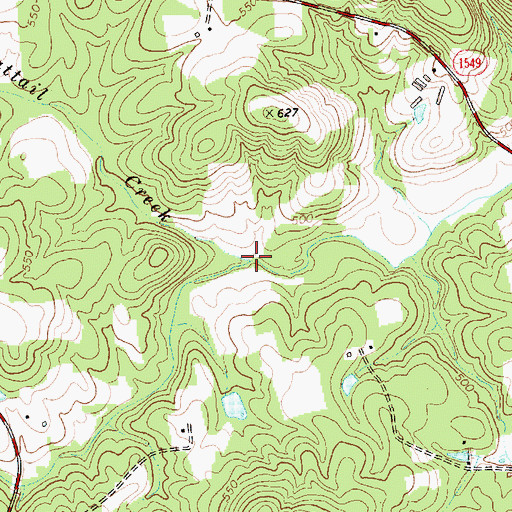 Topographic Map of Cattail Creek, NC