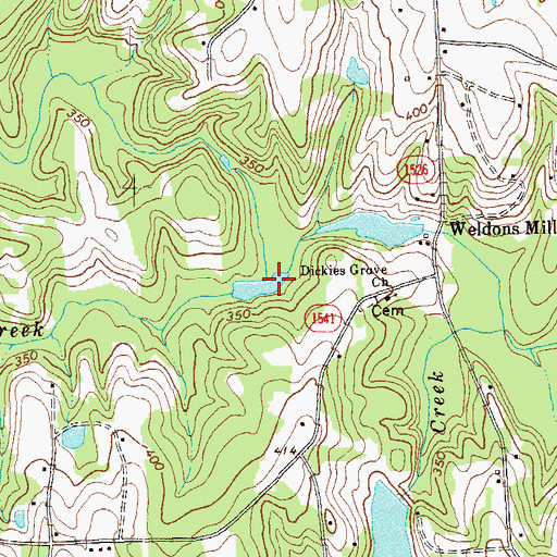 Topographic Map of Cattail Creek, NC