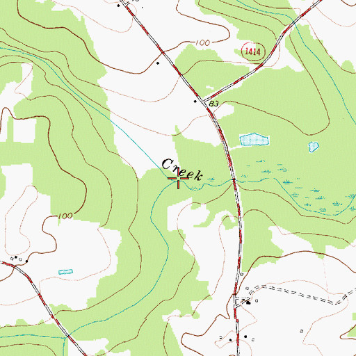 Topographic Map of Cattail Swamp, NC