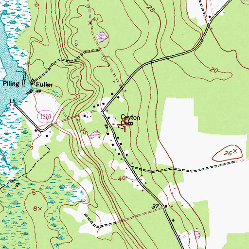 Topographic Map of Cayton Cemetery, NC
