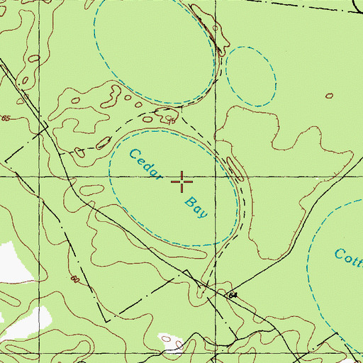 Topographic Map of Cedar Bay, NC