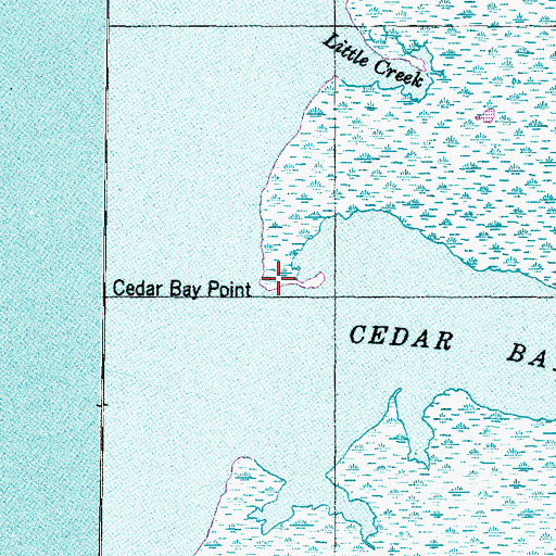 Topographic Map of Cedar Bay Point, NC