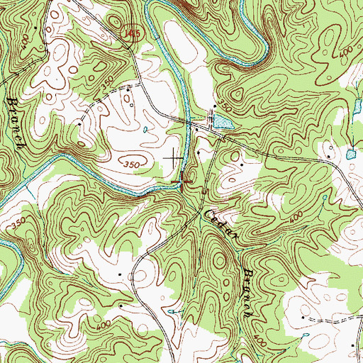 Topographic Map of Cedar Branch, NC