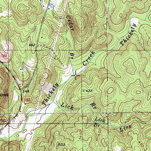 Topographic Map of Cedar Branch, NC