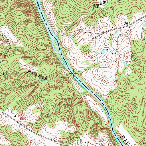 Topographic Map of Cedar Branch, NC