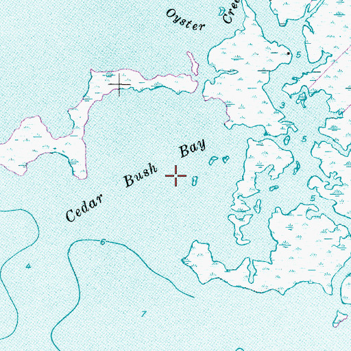 Topographic Map of Cedar Bush Bay, NC