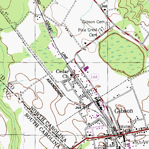 Topographic Map of Cedar Church, NC