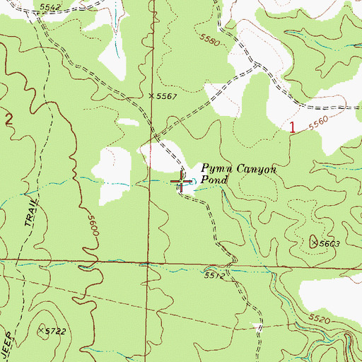 Topographic Map of Pymn Canyon Pond, AZ