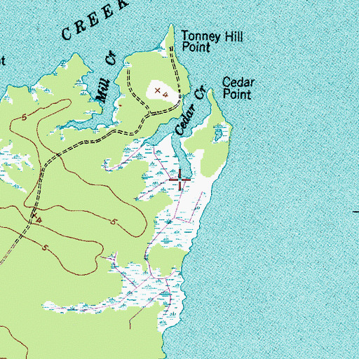 Topographic Map of Cedar Creek, NC