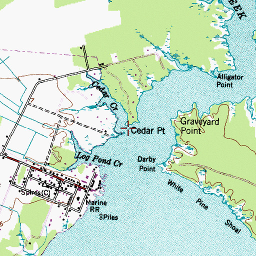 Topographic Map of Cedar Creek, NC