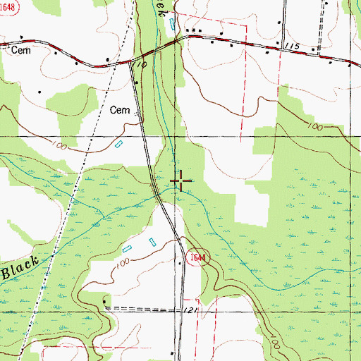 Topographic Map of Cedar Creek, NC