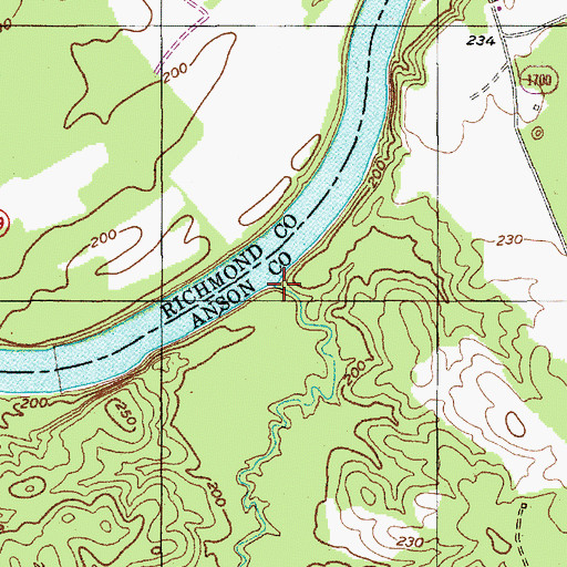 Topographic Map of Cedar Creek, NC