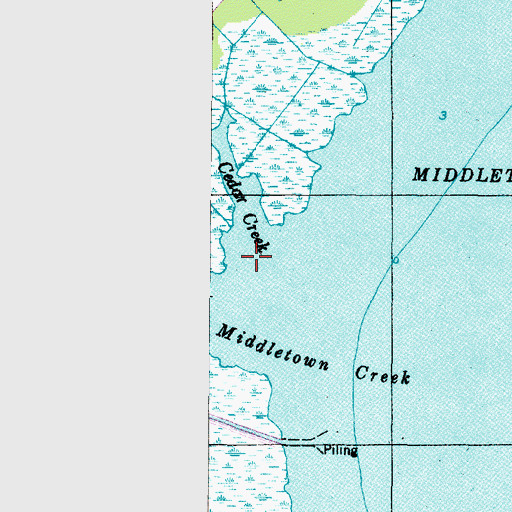 Topographic Map of Cedar Creek, NC