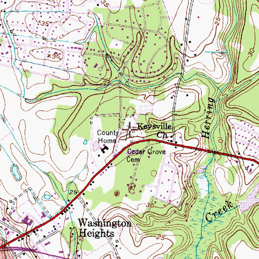 Topographic Map of Cedar Grove Cemetery, NC