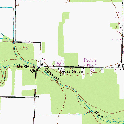 Topographic Map of Cedar Grove Church, NC