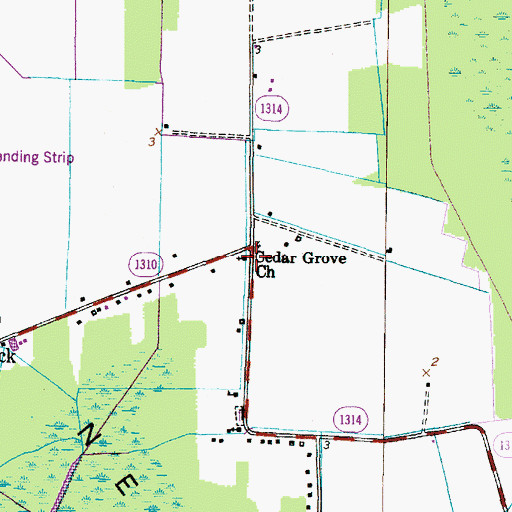 Topographic Map of Cedar Grove Church, NC