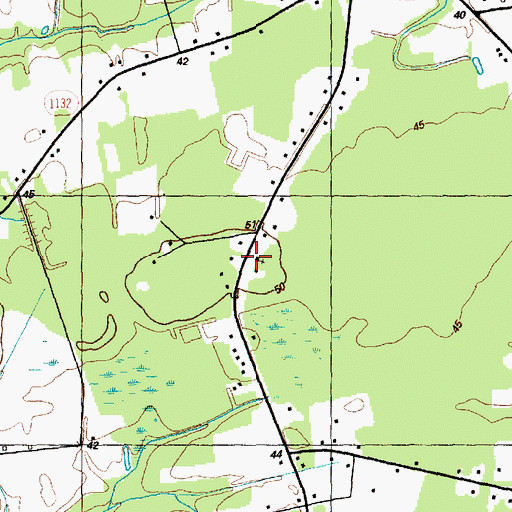 Topographic Map of Cedar Grove School, NC