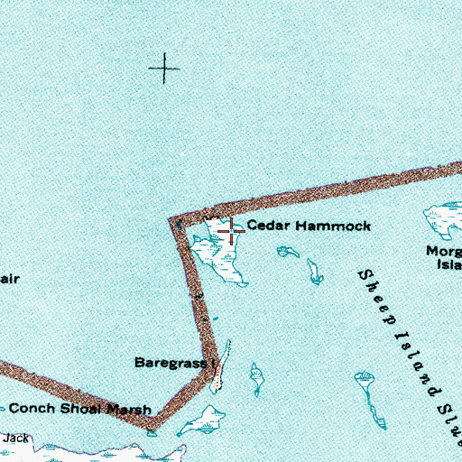 Topographic Map of Cedar Hammock, NC