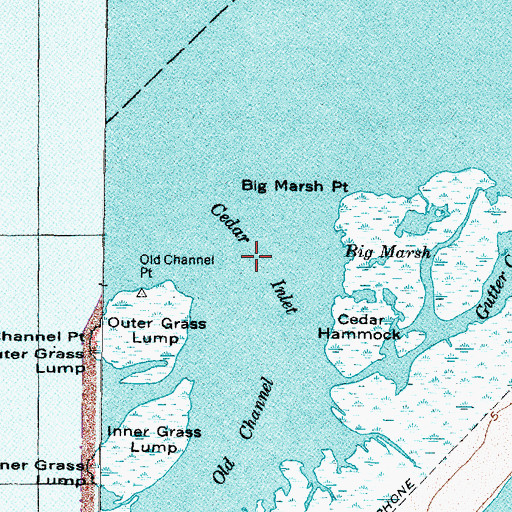 Topographic Map of Cedar Inlet, NC