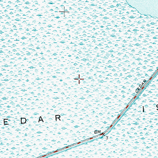 Topographic Map of Cedar Island, NC