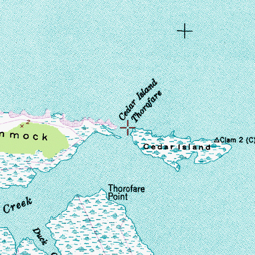 Topographic Map of Cedar Island Thorofare, NC