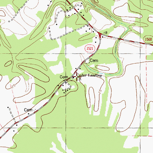 Topographic Map of Cedar Landing Church, NC