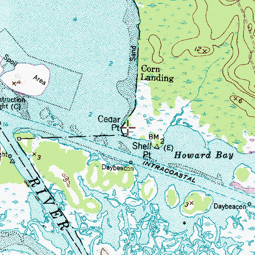 Topographic Map of Cedar Point, NC