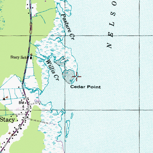 Topographic Map of Cedar Point, NC