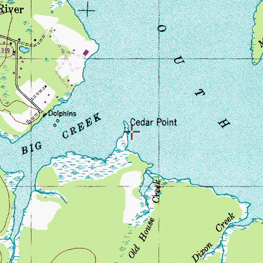 Topographic Map of Cedar Point, NC