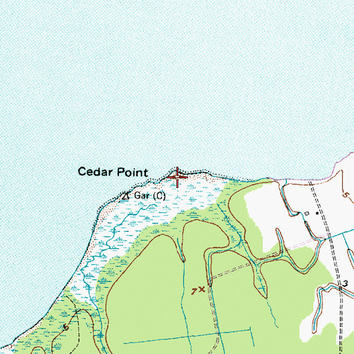 Topographic Map of Cedar Point, NC