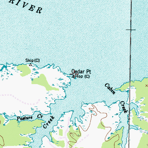 Topographic Map of Cedar Point, NC