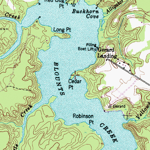 Topographic Map of Cedar Point, NC
