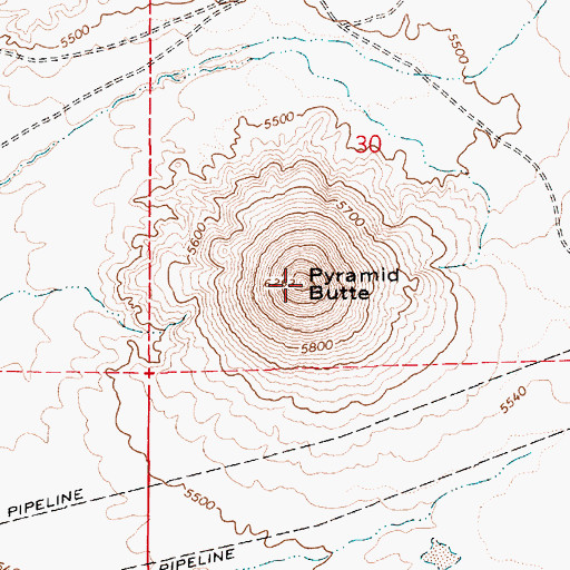 Topographic Map of Pyramid Butte, AZ