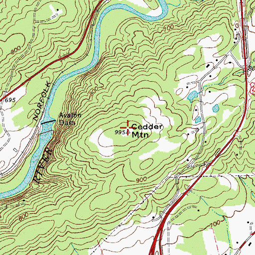 Topographic Map of Cedder Mountain, NC