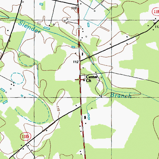 Topographic Map of Center Church, NC